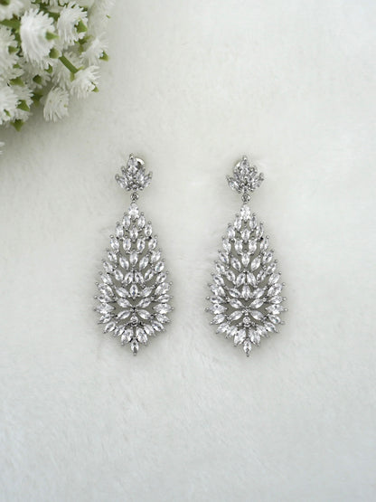 SILVER REGINA ZIRCONIA EARRINGS