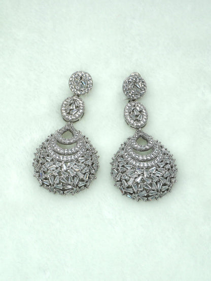 SILVER KELSEY ZIRCONIA EARRINGS