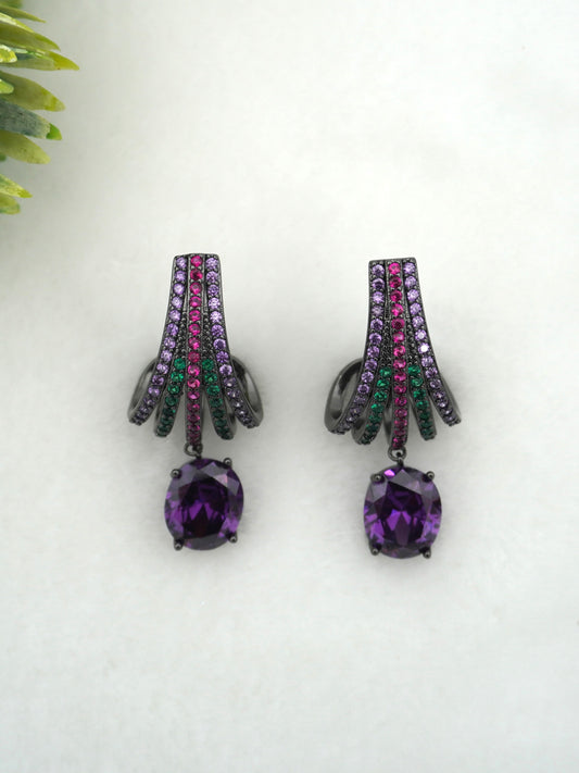 PURPLE MAREN ZIRCONIA EARRINGS