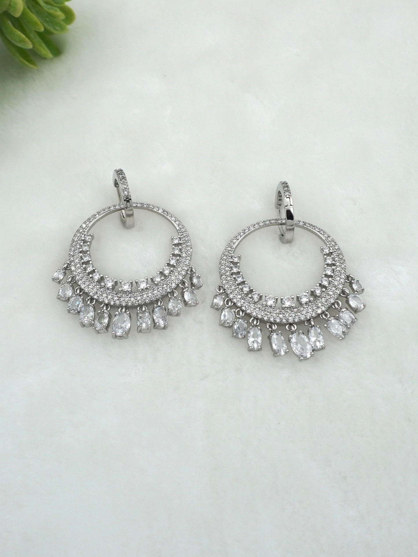 SILVER GLENDA ZIRCONIA EARRINGS