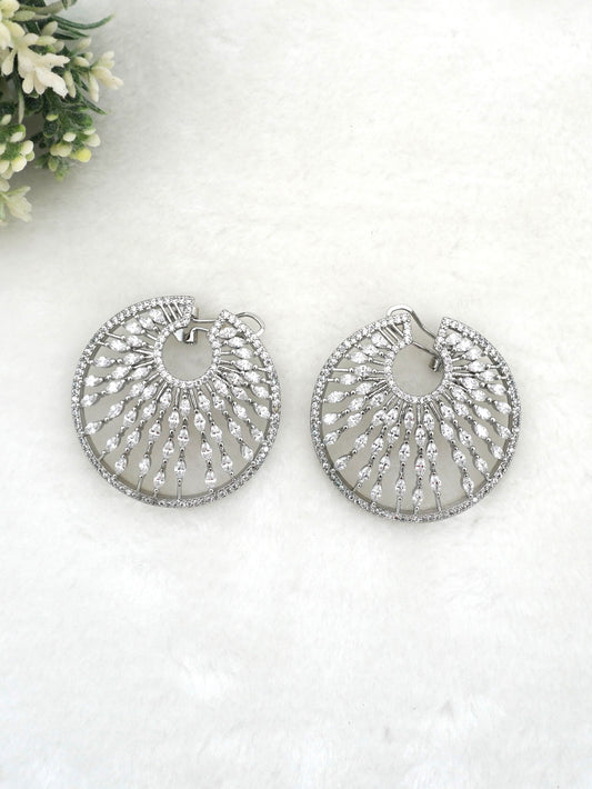 SILVER MABEL ZIRCONIA EARRINGS