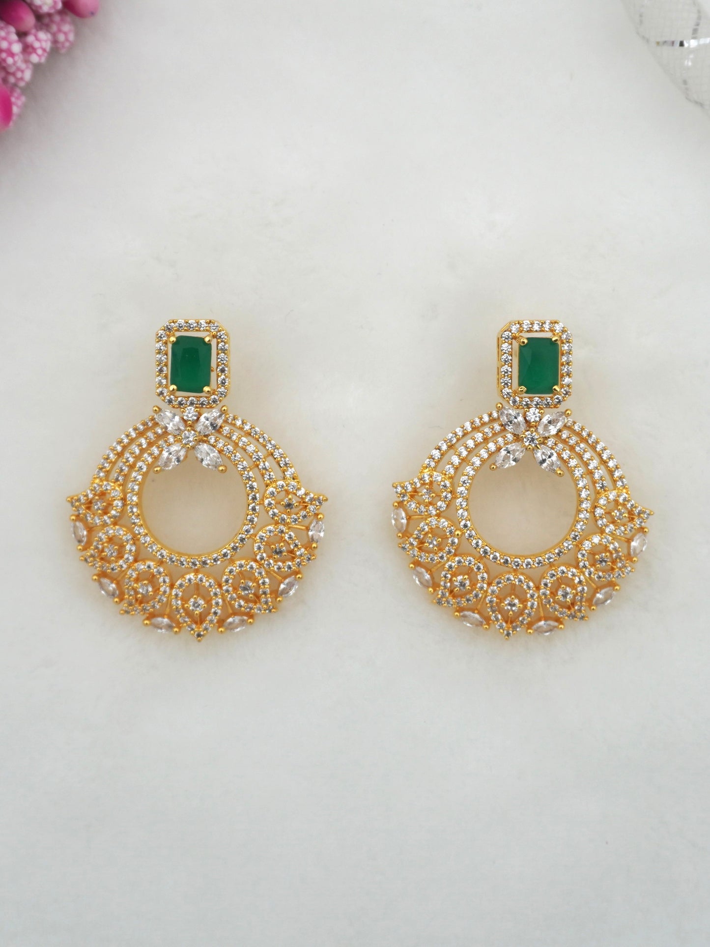 GREEN VEDA ZIRCONIA EARRINGS