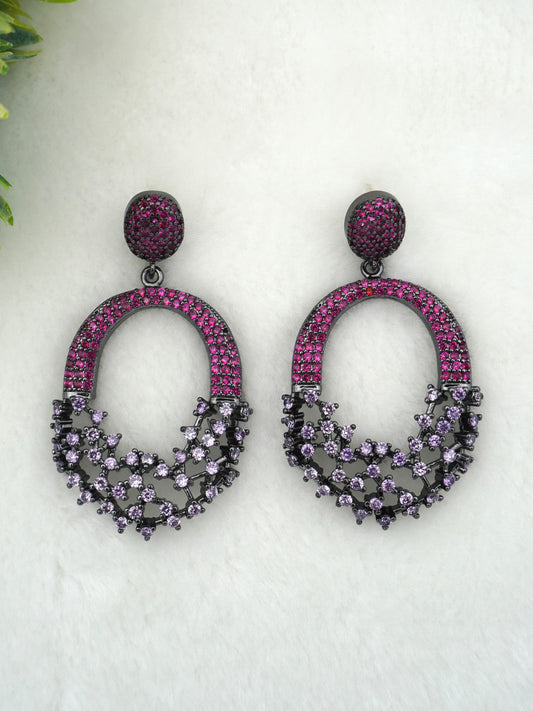 PURPLE GLORIA ZIRCONIA EARRINGS