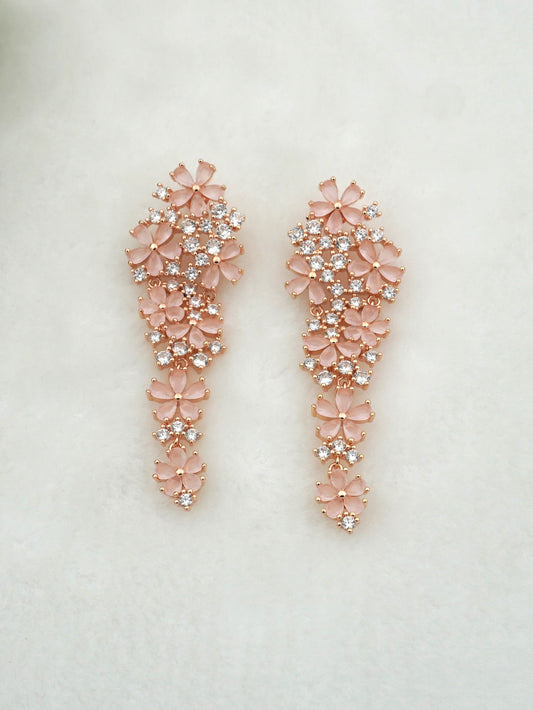 PINK ZARA ZIRCONIA EARRINGS