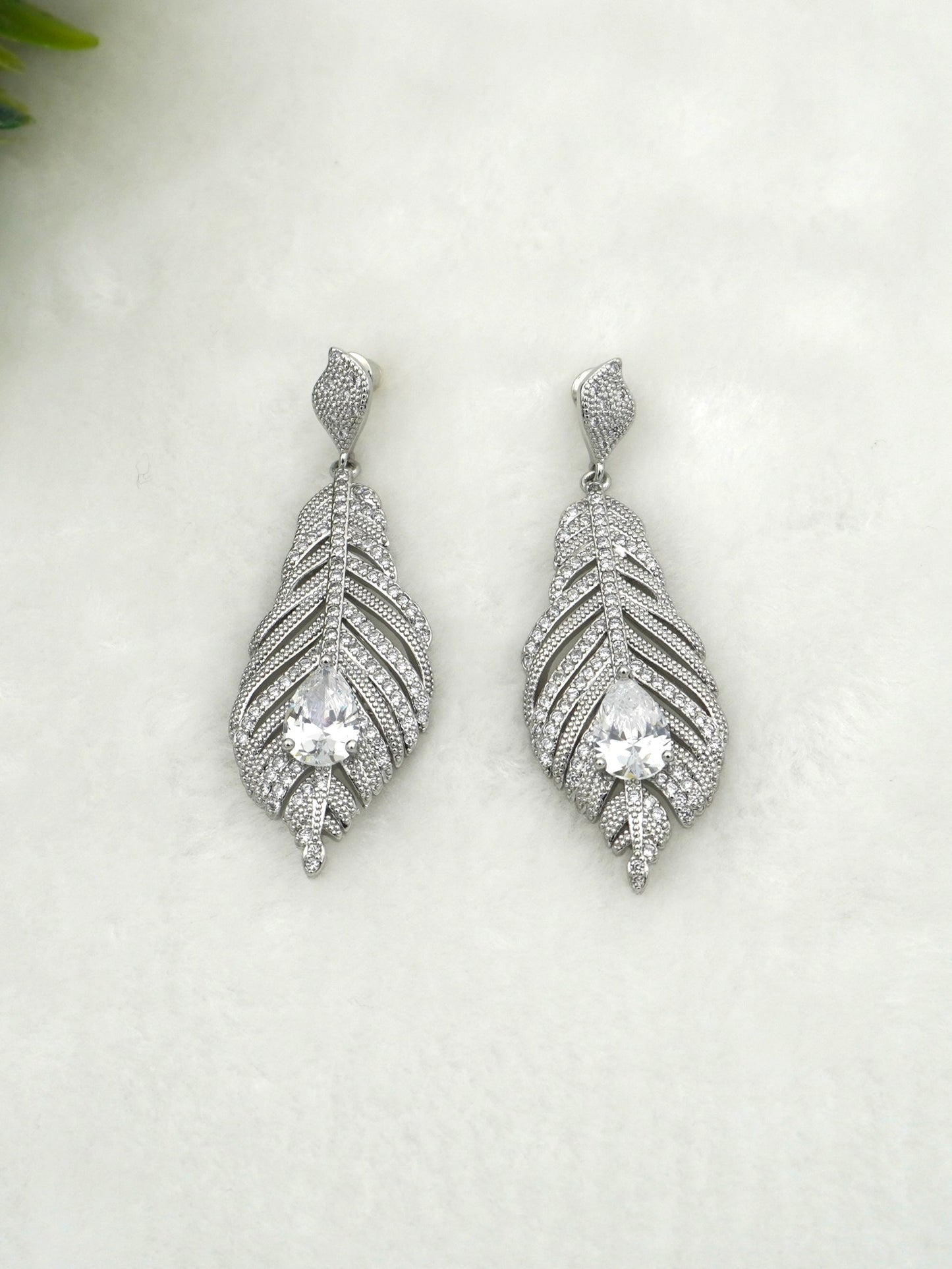 SILVER RINA ZIRCONIA EARRINGS