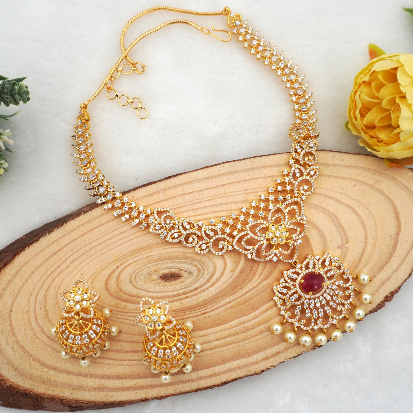 RUBY KAVERI NECKLACE SET