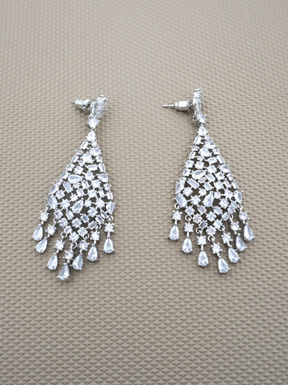 SILVER KRISTEN ZIRCONIA EARRINGS