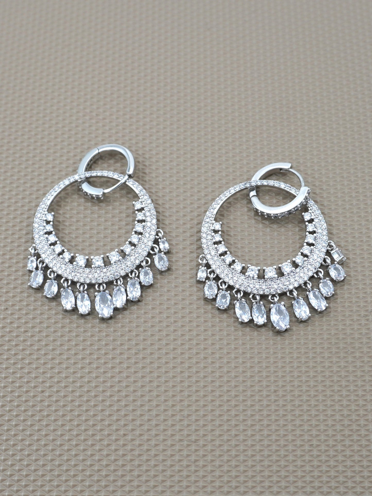 SILVER GLENDA ZIRCONIA EARRINGS