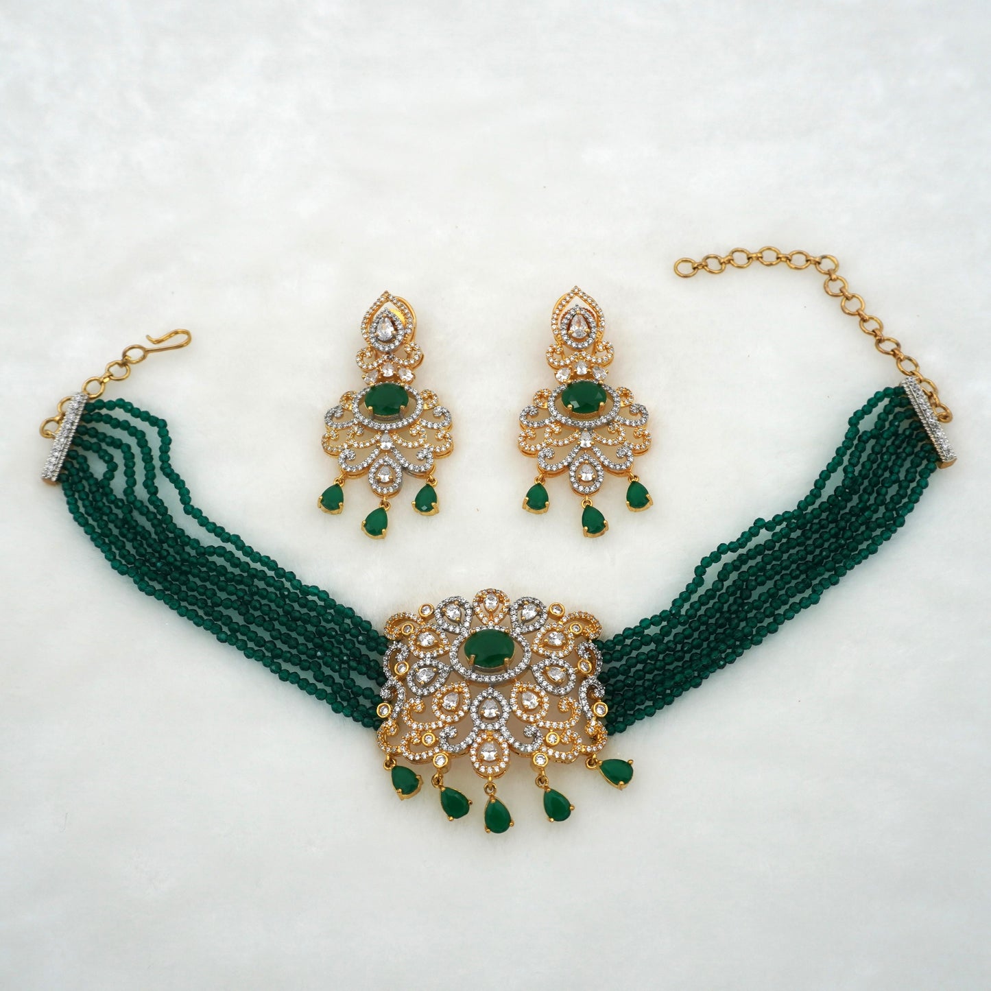 GREEN OLIVIA CHOKER SET