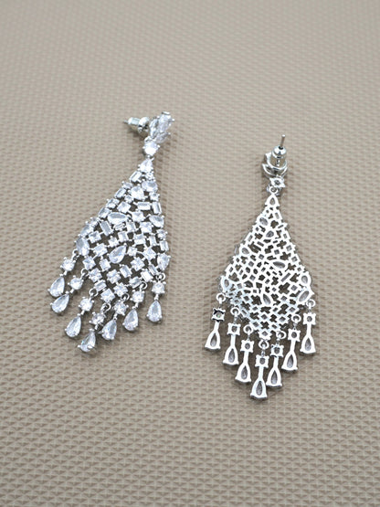 SILVER KRISTEN ZIRCONIA EARRINGS