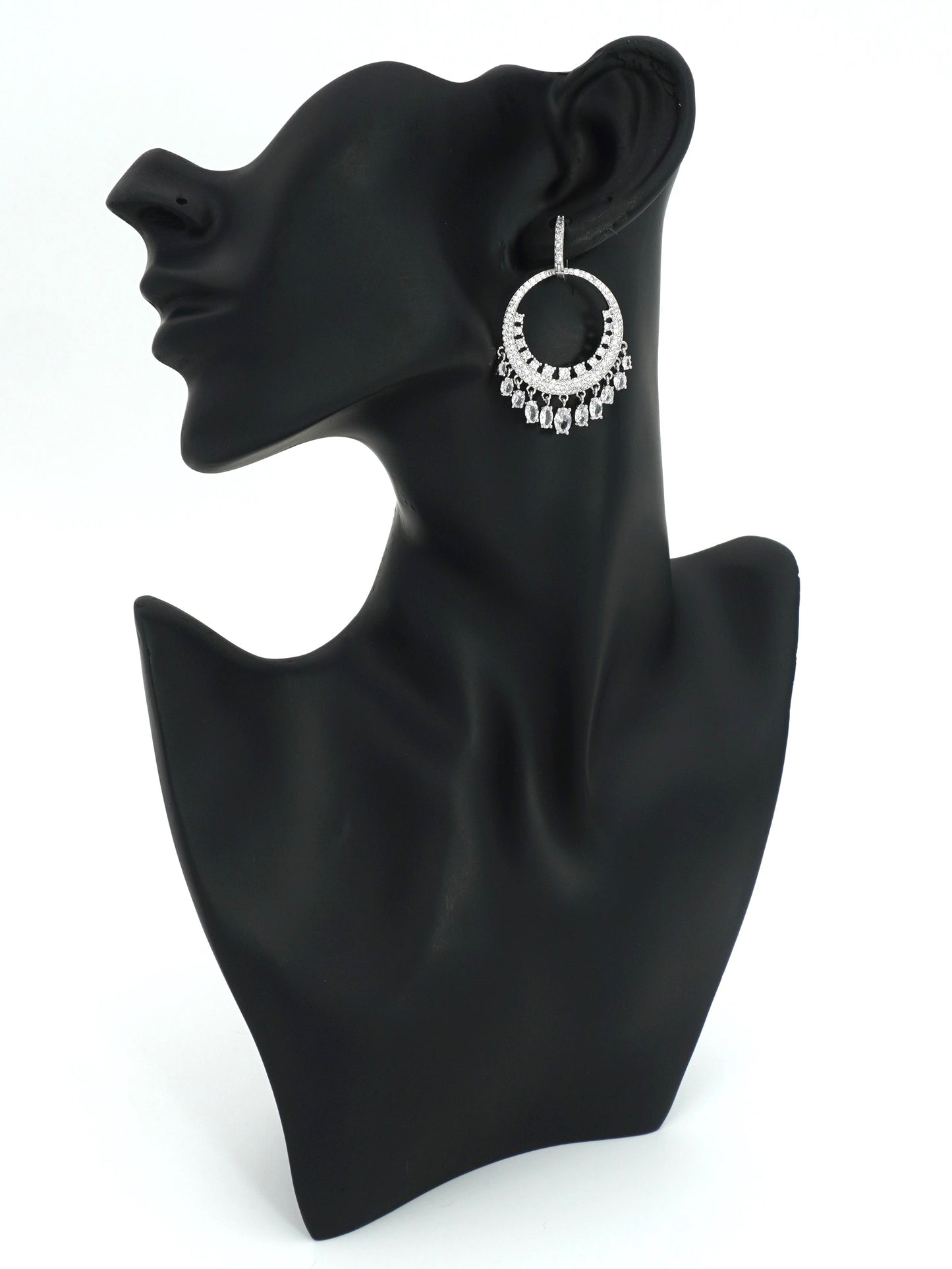 SILVER GLENDA ZIRCONIA EARRINGS