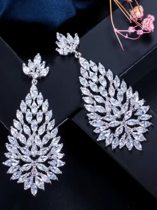 SILVER REGINA ZIRCONIA EARRINGS