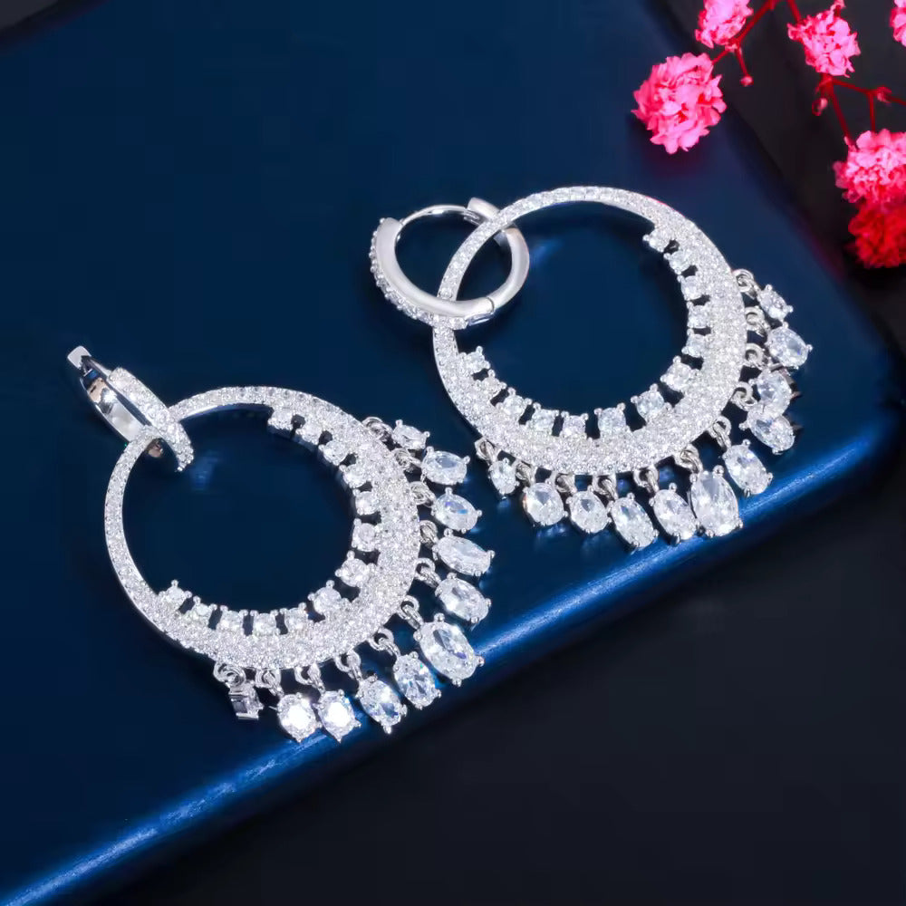 SILVER GLENDA ZIRCONIA EARRINGS