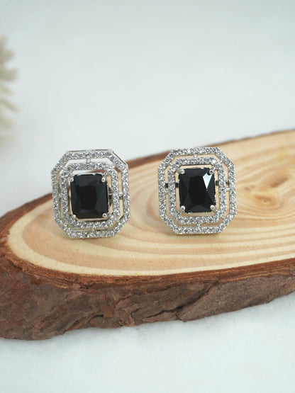 BLACK NAYA ZIRCONIA STUDS - Jewels of Iva