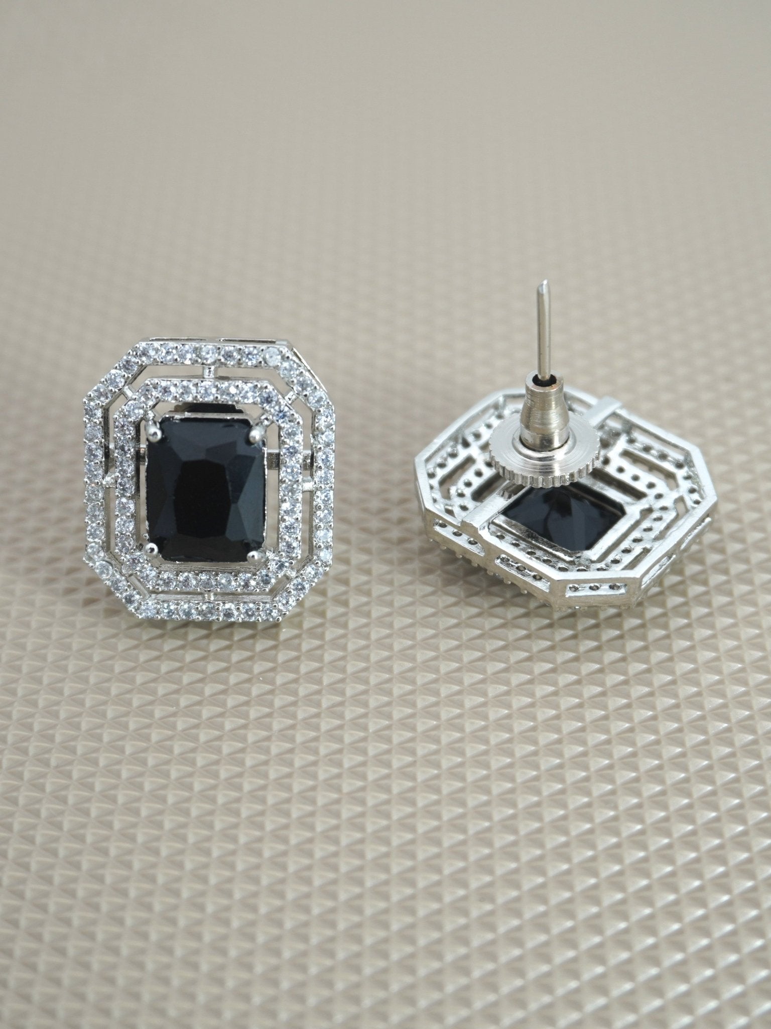 BLACK NAYA ZIRCONIA STUDS - Jewels of Iva