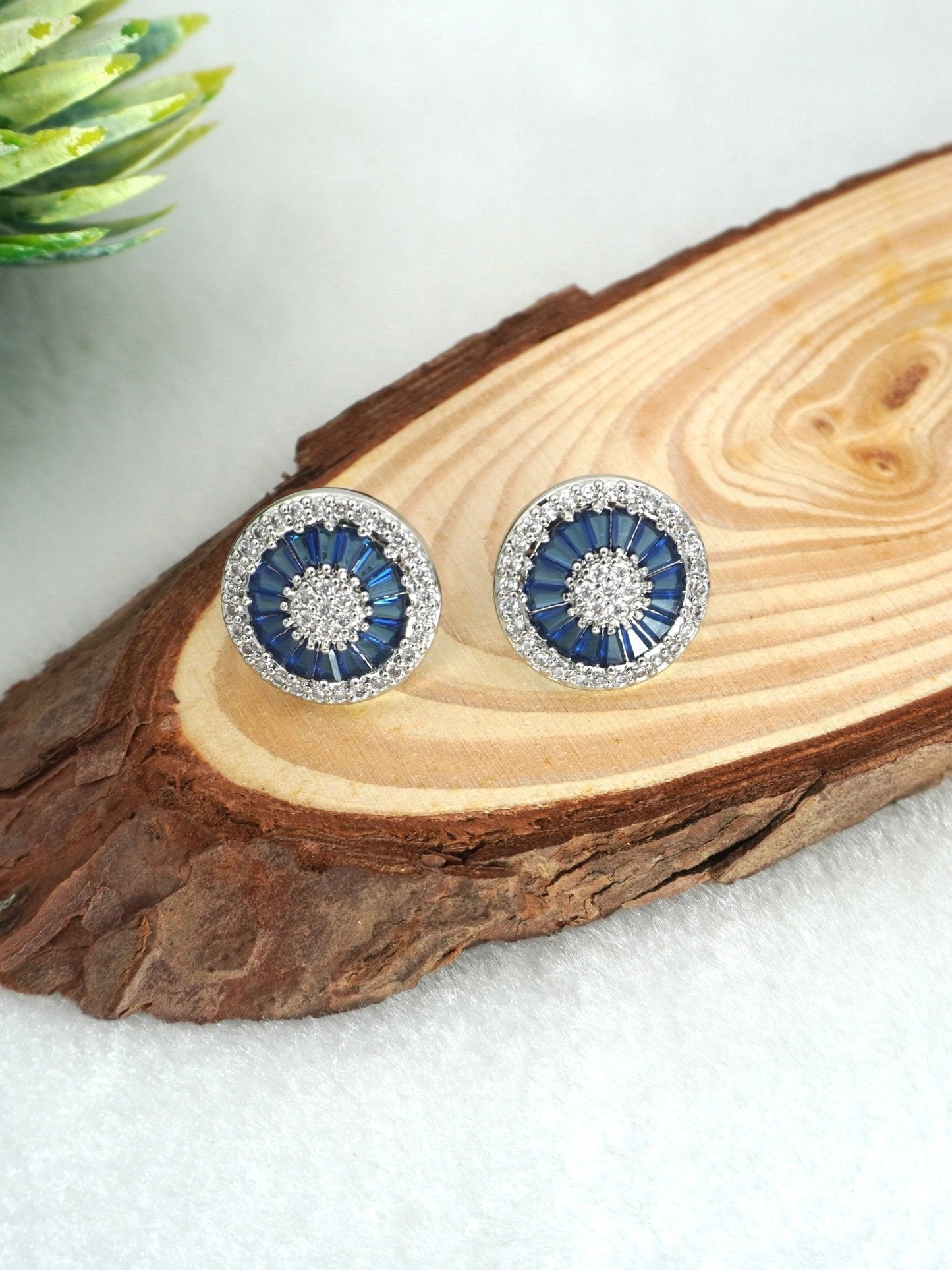 BLUE ABBEY ZIRCONIA STUDS - Jewels of Iva