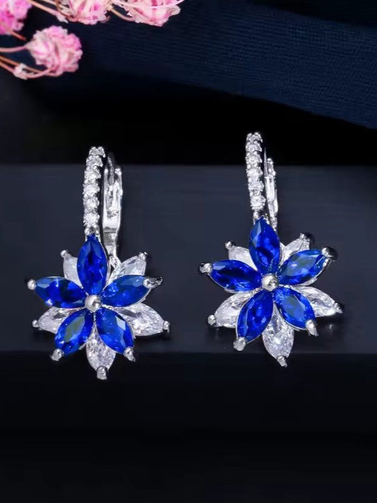 BLUE AUBRY ZIRCONIA EARRINGS - Jewels of Iva