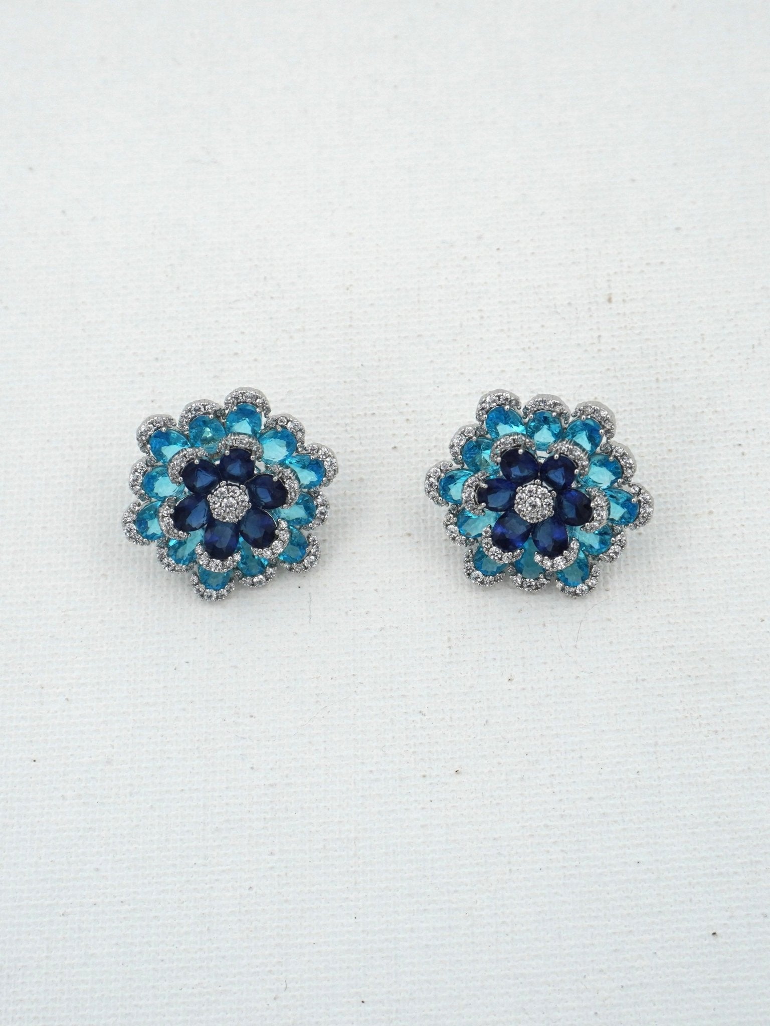 BLUE FAZI ZIRCONIA STUDS - Jewels of Iva