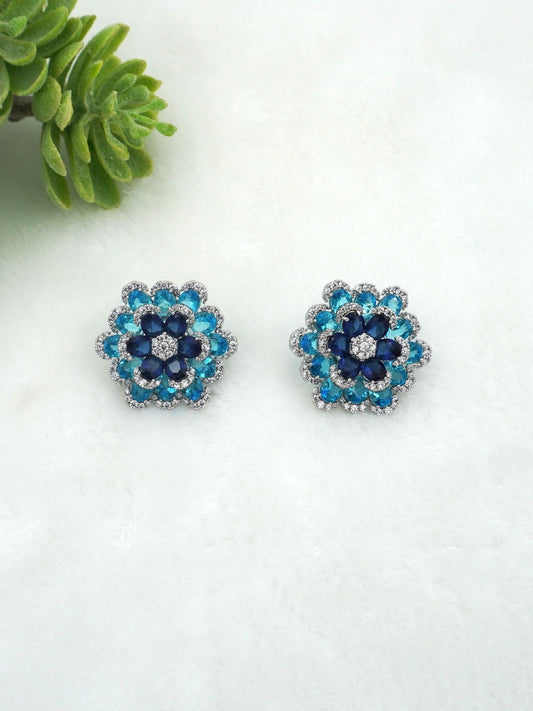 BLUE FAZI ZIRCONIA STUDS - Jewels of Iva