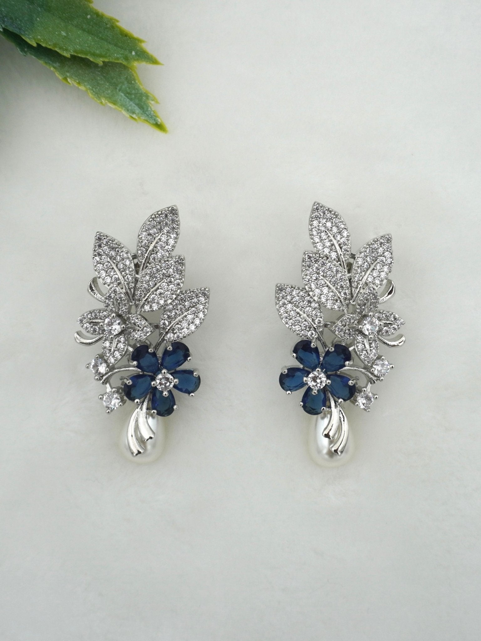 BLUE JADE ZIRCONIA STUDS - Jewels of Iva