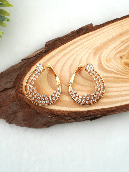 GOLD ATHENA ZIRCONIA EARRINGS - Jewels of Iva