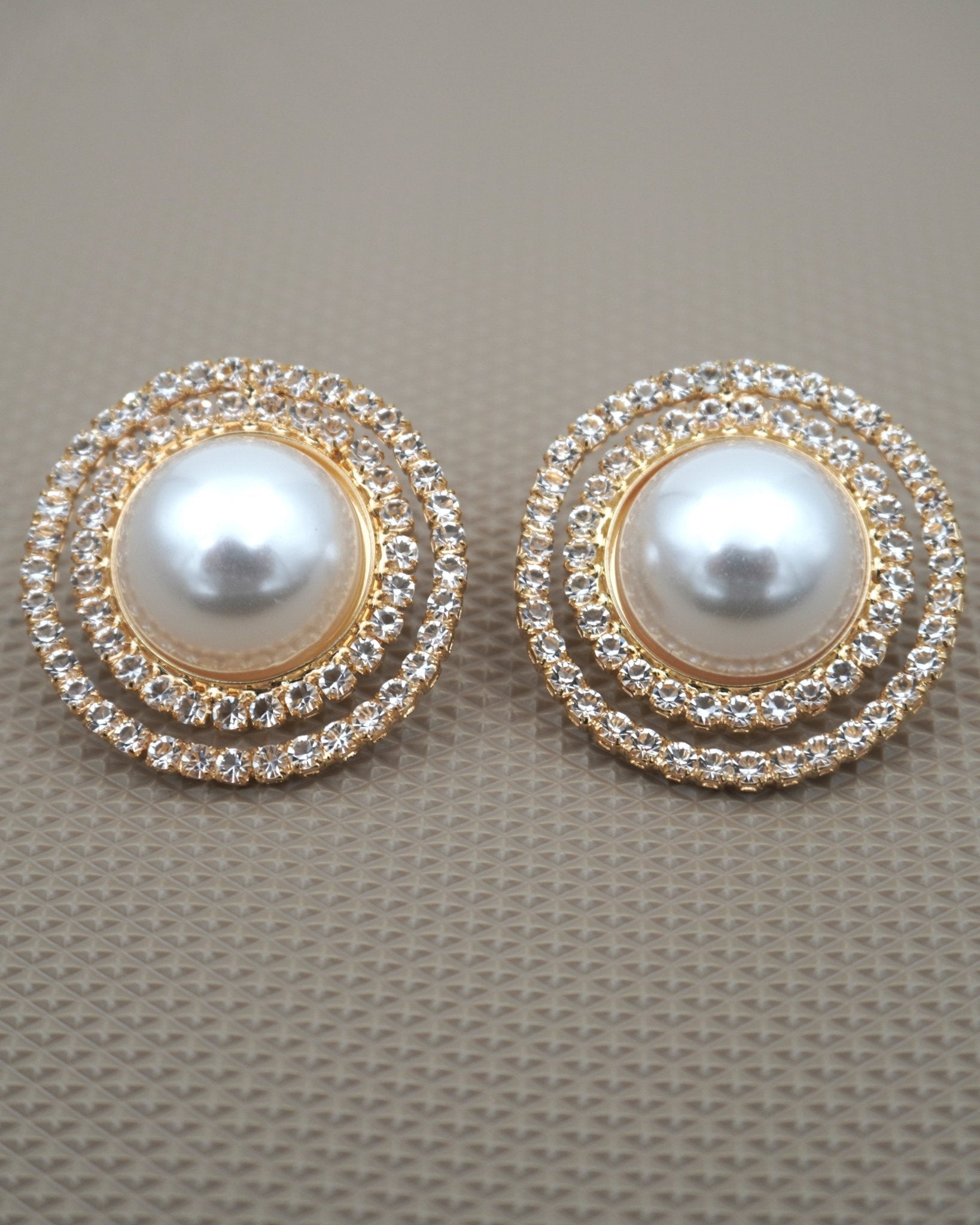 GOLD NIA PEARL ZIRCONIA STUDS - Jewels of Iva