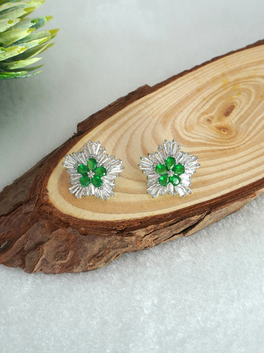 GREEN ALICE ZIRCONIA STUDS - Jewels of Iva