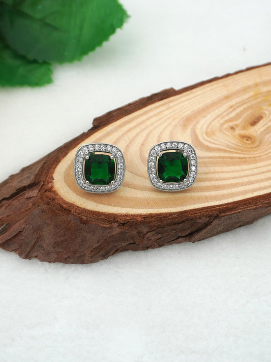 GREEN CORA ZIRCONIA STUDS - Jewels of Iva