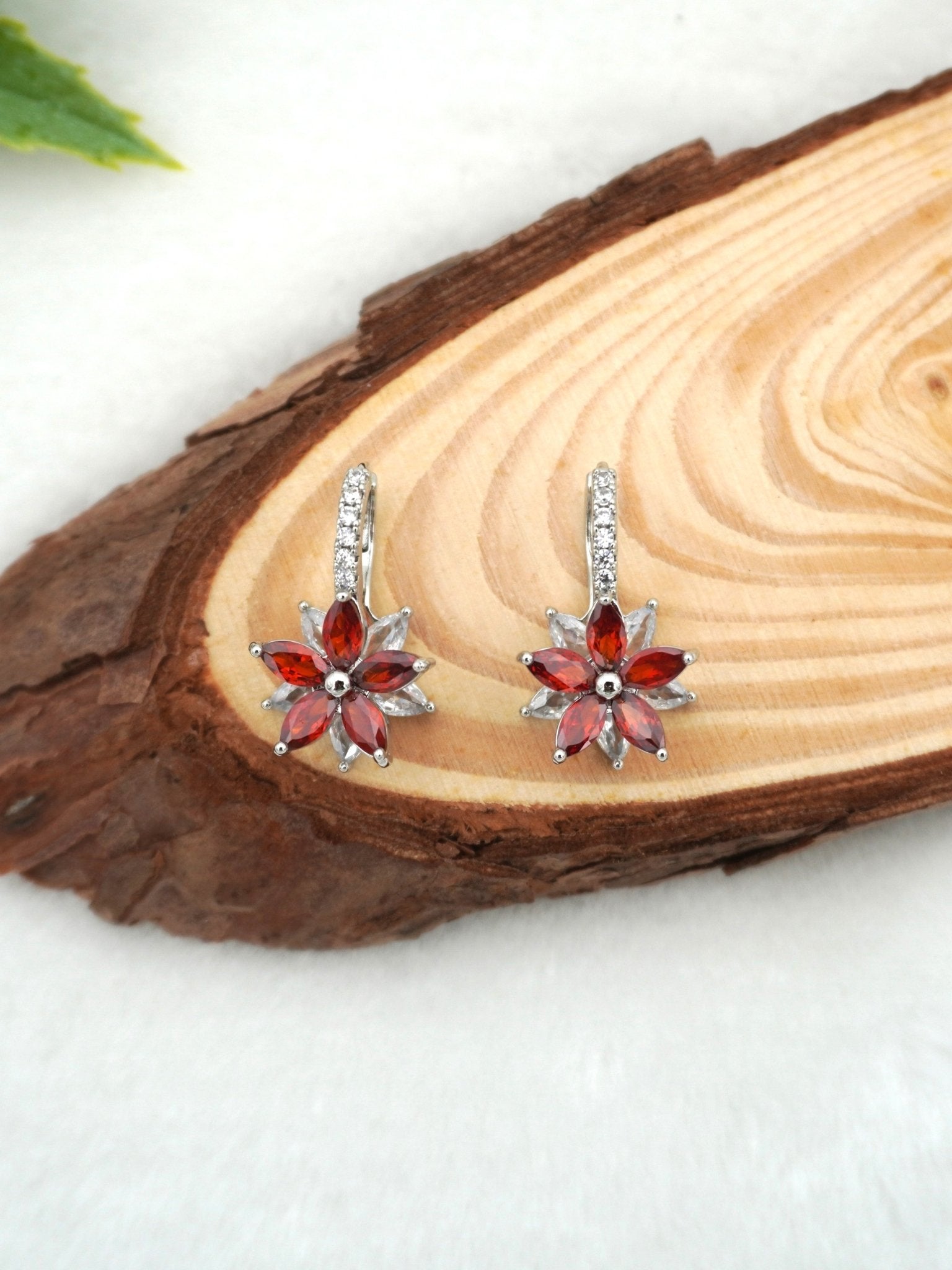 ORANGE AUBRY ZIRCONIA EARRINGS - Jewels of Iva