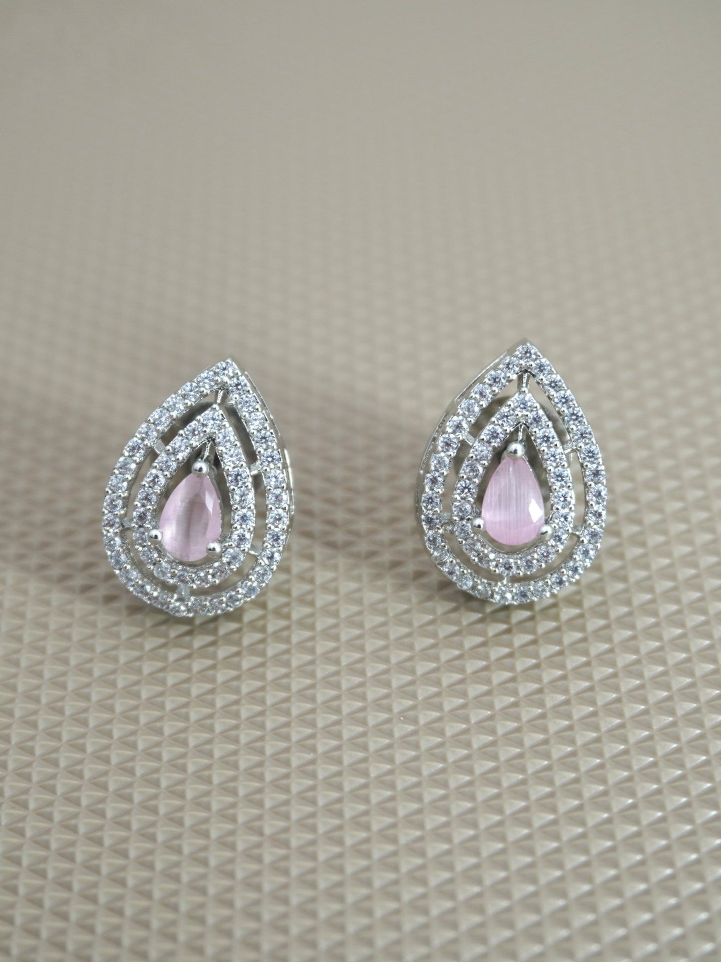 PINK DARIA ZIRCONIA STUDS - Jewels of Iva