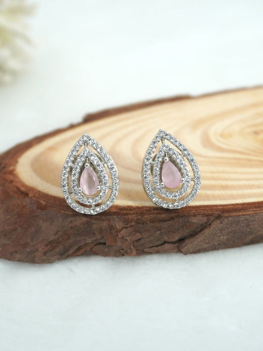 PINK DARIA ZIRCONIA STUDS - Jewels of Iva