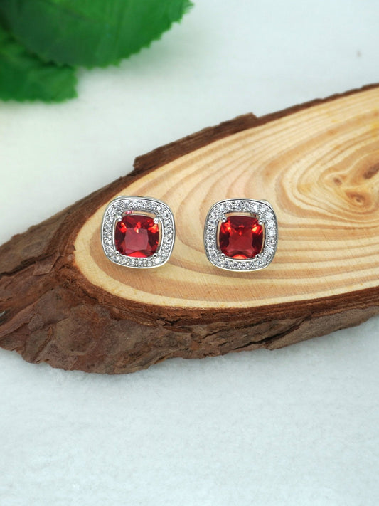 RED CORA ZIRCONIA STUDS - Jewels of Iva