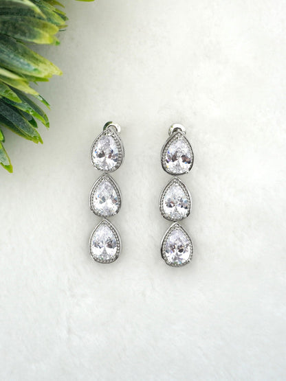 SILVER CASSIE ZIRCONIA EARRINGS - Jewels of Iva