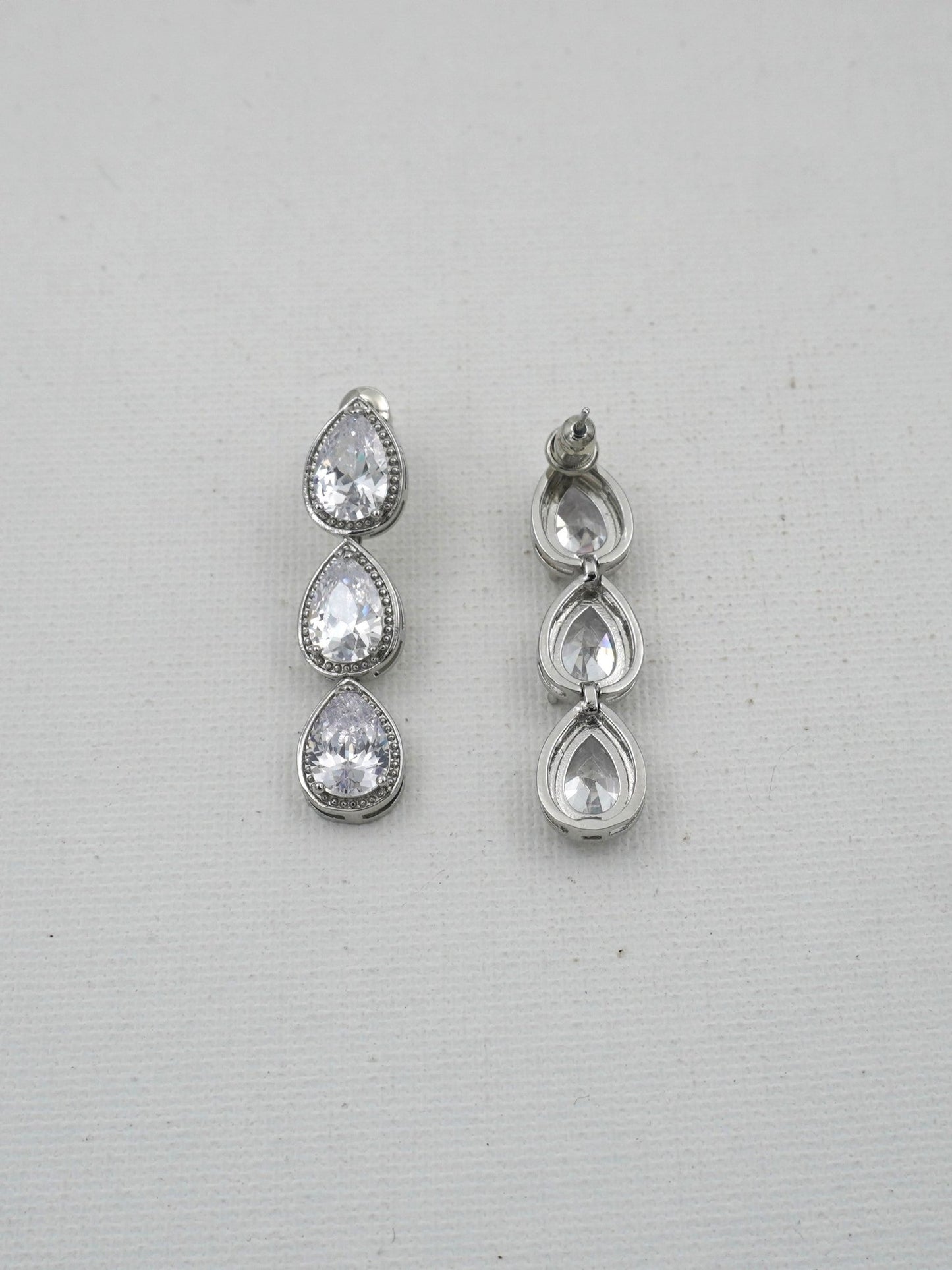 SILVER CASSIE ZIRCONIA EARRINGS - Jewels of Iva