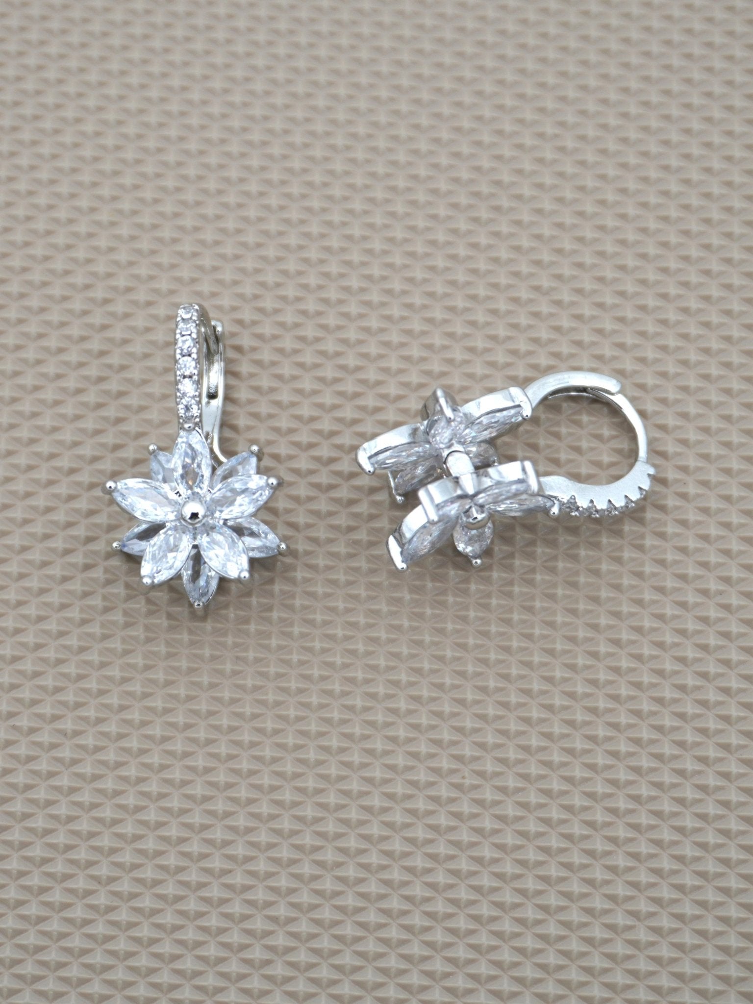 WHITE AUBRY ZIRCONIA EARRINGS - Jewels of Iva