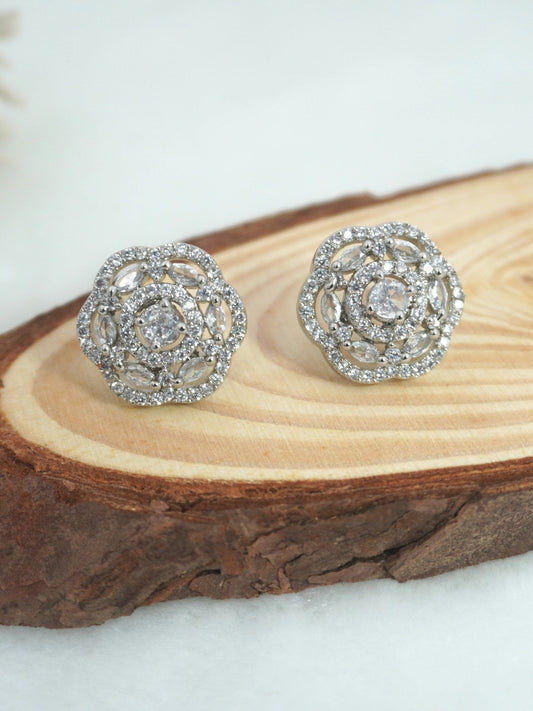 WHITE MIRA ZIRCONIA STUDS - Jewels of Iva